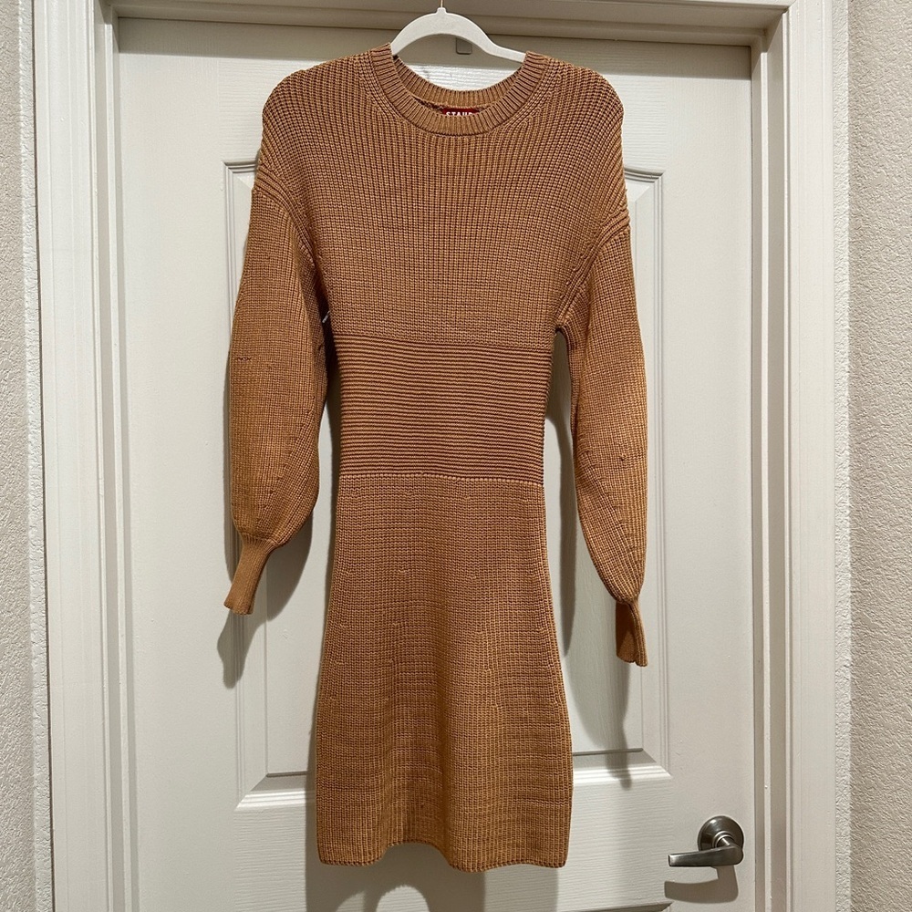STAUD Marylebone Sweater Dress in Camel - Picture 5 of 14